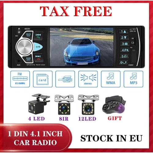 Car Radio 1Din FM Stereo Audio Player Bluetooth Autoradio Recorder Support Rearview Wheel Contral For Renault Duster Clio 5