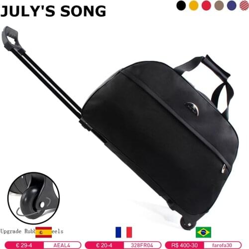 JULYS SONG Travel Luggage Bags Wheeled Duffle Trolley bag Rolling Suitcase Women Men Traveler Bag With Wheel Carry-On bag