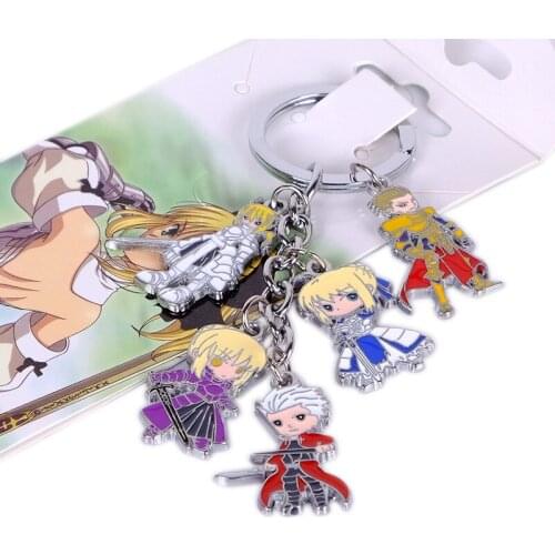 FGO Fate Stay Night Saber Anime Keychain Cosplay Pendants Key Chain Keyring Key Holder