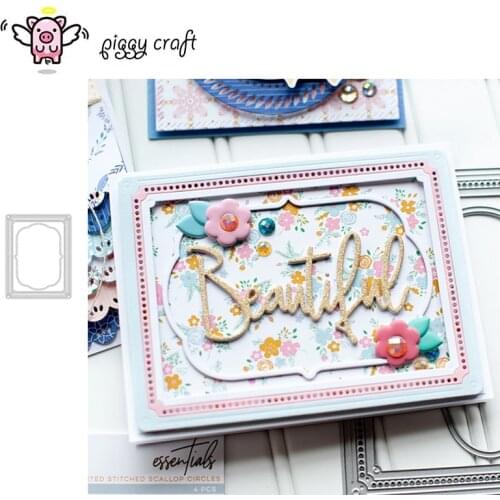 Piggy Craft metal cutting dies cut die mold Round corner hole frame Scrapbook paper craft knife mould blade punch stencils dies