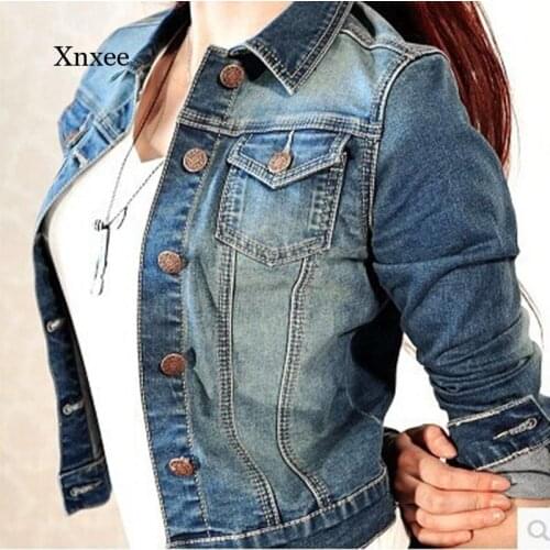 2021 Autumn Womens Casual Denim Jacket Jacket Womens Long-Sleeved Single-Breasted Jeans Jacket Womens Short Top