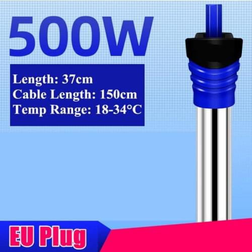 50W/100W/200W/300W/500W Aquarium Submersible Fish Tank Automatic Water Heater Constant Temperature Heating Rod EU Plug