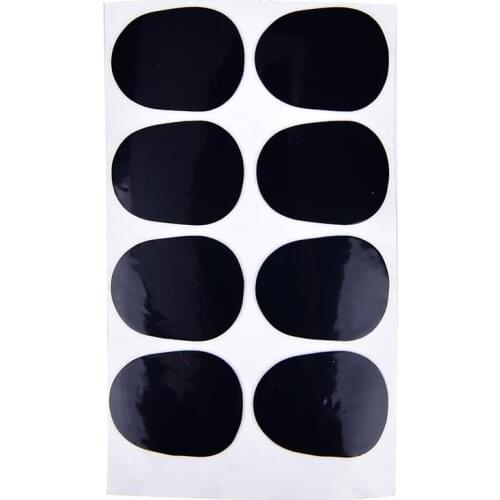 17 * 9cm 0.55mm Thickness 8 Pcs Black Rubber Soprano Saxophone Sax Clarinet Mouthpiece Pads Patches Cushions