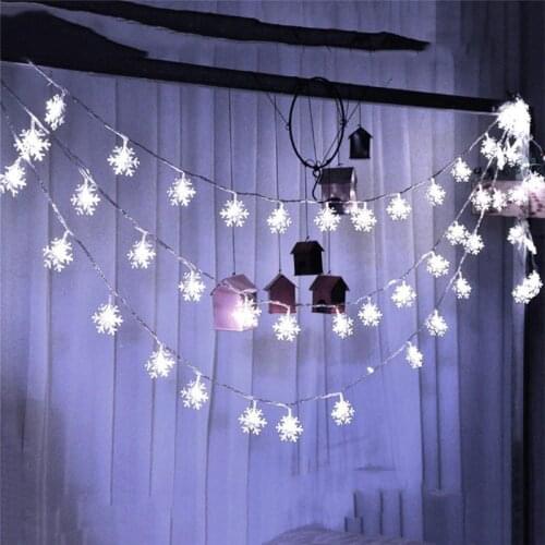 Romantic Decorative Ice Snow outdoor Garland String Lights Christmas Holiday Wedding Party 5M 28LED Snowflake lighting