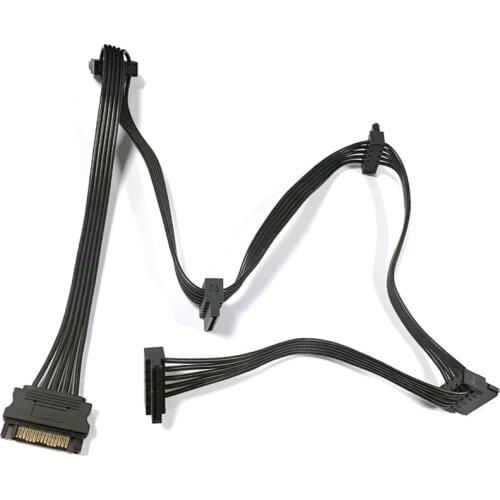 SATA 15 Pin 1 to 5 Hard Drive Power Supply Splitter Cable Cord for DIY PC Sever Computer Accessories Desktop Splitter Cable