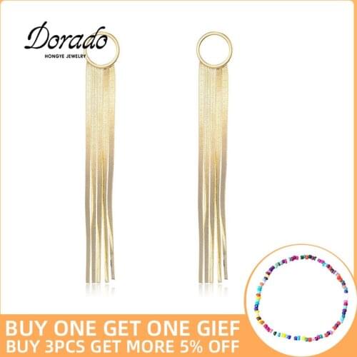 Dorado Long Tassel Circle Drop Earring for Women Retro New Alloy Pendant Fashion Jewelry Boucle D'Oreille Femme Mother Day Gift
