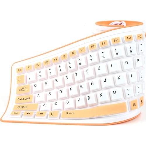 Foldable Silicone Keyboard USB Wired Silicon Flexible Soft Waterproof Roll Up Silica Gel Keyboard for PC Laptop Notebook GK99