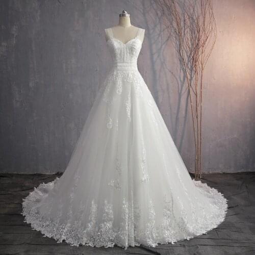 Wedding Dress 2020 Gryffon Classic V-neck Back Zipper Ball Gown Elegant Spaghetti Straps Princess Luxury Lace Vestido De Noiva