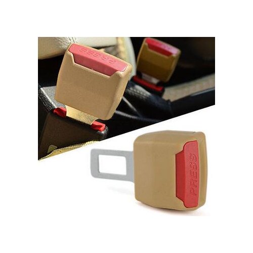 Universal Car Truck Clip-in Safety Seat Belt Buckle Extender Extension Beige New