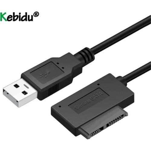 USB Adapter PC 6P 7P CD DVD Rom SATA to USB 2.0 Converter Slimline Sata 13 Pin SATA Adapter Drive Cable For PC Laptop Notebook