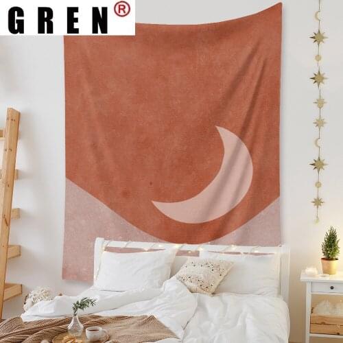 GREN Moon Star Tapestry Tarot Card Wall Hanging Tapestries Mandala Indian Phycadelic Tapestry Hippie Sun Wall Cloth Home Decor