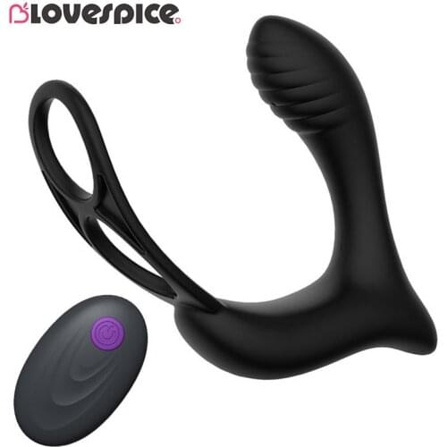 Male Prostate Massage Vibrator Anal Plug Silicone Waterproof Prostate Stimulator Butt Plug Delay Ejaculation Ring Toy For Men