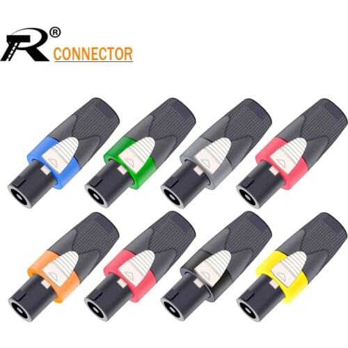 10PCS Speaker Powercon connector NL4FX Speakon 4 Pole Plug Male Professional audio power plug Red&Blue