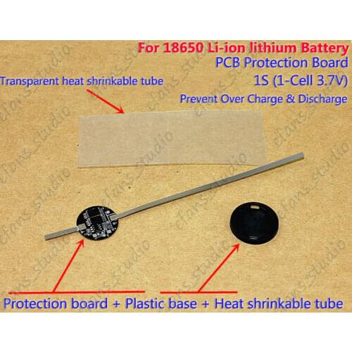 1S 1-cell 3.7V 5A PCB BMS Protection Board+ Case for 1 Pack 18650 Li-ion Lithium Battery Cell Prevent Charge & Discharge