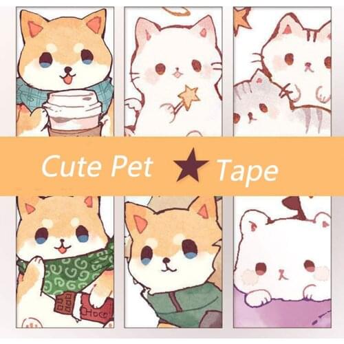 2 Meters Cute Pet Washi Tape Kawaii Masking Decorative Tape Sticker Scrapbooking DIY Photo Album
