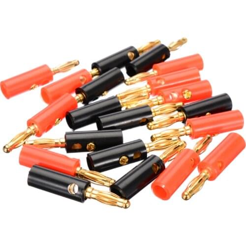 20Pcs Audiophile Audio Banana Plug Gold Plated Speaker Wire Banana Connector Speaker Cable Adapter