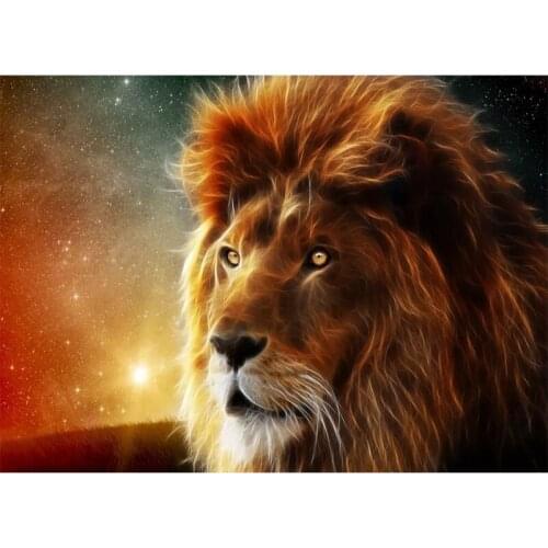5D DIY Animal Decoration Painting Diamond Mosaic Diamond Embroidery Painting Lion Head Cross Stitch Home Decor Craft Art