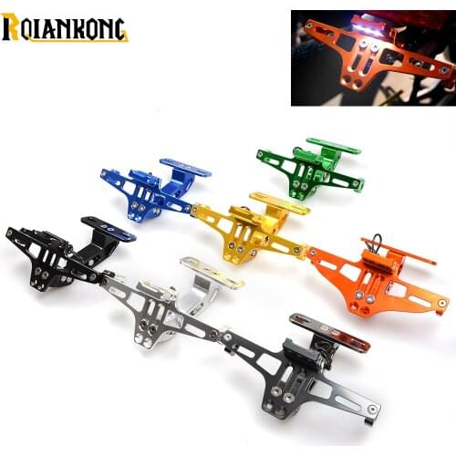 CNC Aluminum Motorcycle Rear License Plate Mount Holder with LED Light For Yamaha Fazer600 FZ6S FZ6N FJ-09 FJR 1300/ES TDM 900