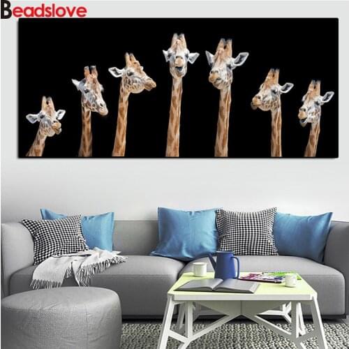 Large DIY Diamond Painting Giraffe Expression 3D Diamond Embroidery Cross Stitch Full Square Round Diamond Mosaic