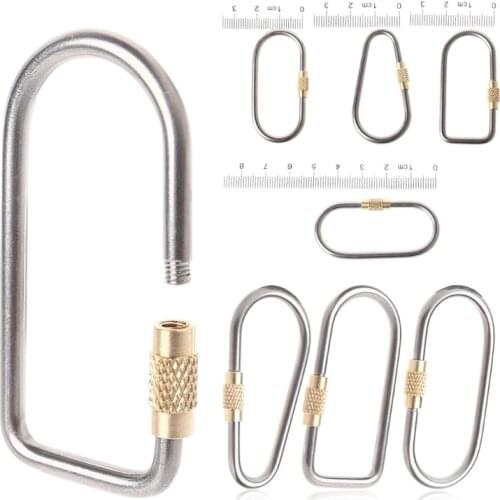 Camping Link Titanium Alloy Carabiner Keychain Hanging Lock Buckle Hook Key Ring Outdoor Travel Anti Loss Key Ring