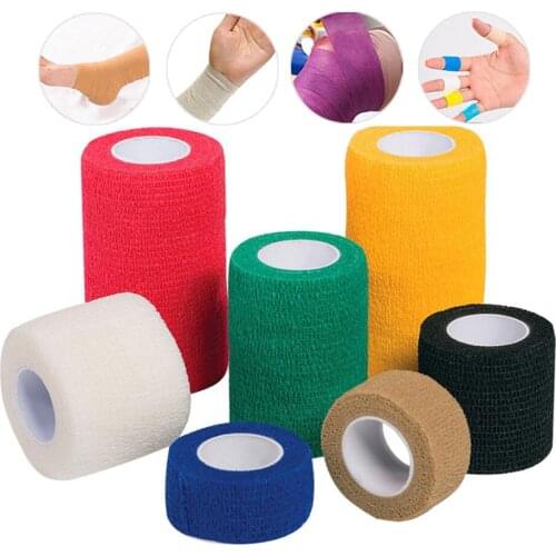 Colorful Sport Self Adhesive Elastic Bandage 4.5m Non-woven Fabric Tape Watreproof Breathable Fitness Gear Knee Pads Elbow Pads