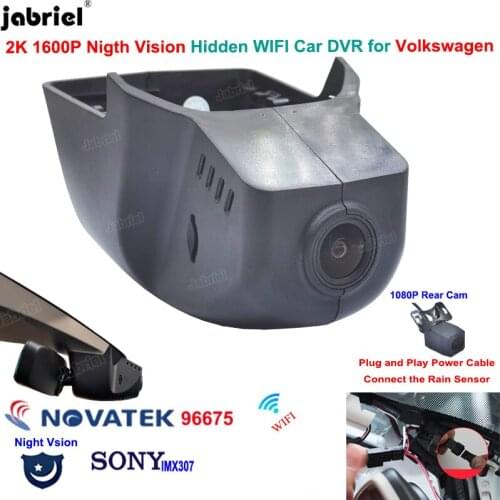 For Volkswagen VW Tiguan Atlas Passat Sportsvan Arteon Sharan Magotan Skoda Karoq Seat Ateca 2K 1600P Dash Cam Car DVR Camera