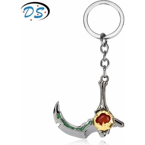 Dongsheng jewelry DOTA 2 Keychain Weapon Sickle Blade Pendant Key Chain Metal Keyrings sleutelhanger llaveros
