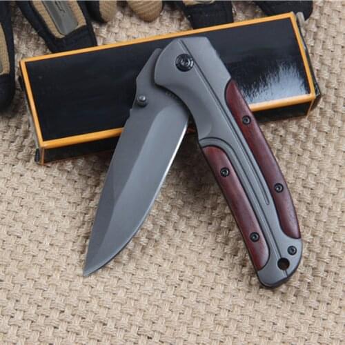 Brand Folding Blade Knife Steel Blade + Red Wooden Handle Outdoor Pocket Knife Camping Knives Survival Tactical Knife EDC Tools