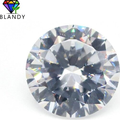 Hot Sale 5A 500pcs/lot 5.0mm Round Shape Brilliant Cut White Cubic Zirconia Black CZ Stone