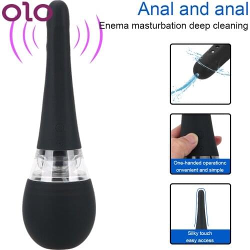 OLO Intimate Goods Enema Cleaning Container Vagina Cleaner Douche Anal Shower Automatic Anal Cleaner Masturbator Enema Bulb