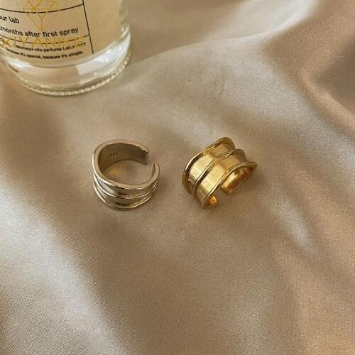 XIYANIKE 925 Sterling Silver Geometric Irregular Width Round Ring Female Temperament Exquisite Jewelry Birthday Gifts Customized