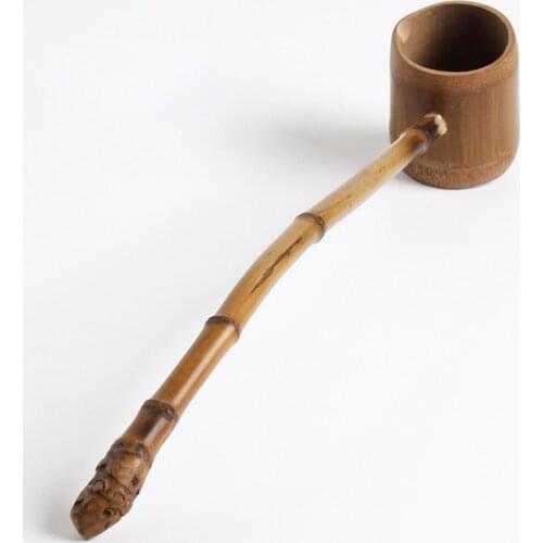 Long-handled Bailer Carbonized Bamboo Root Spoon Water Ladle Scoop Tea Accessories for Home Tea House