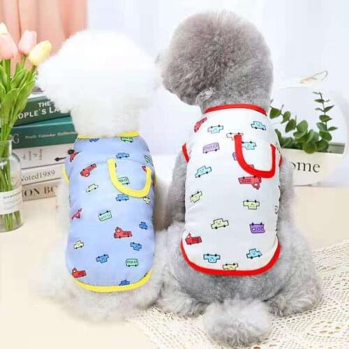 Summer Dog Clothes Printed Puppy Cat Pet Vest Breathable Comfortable Pet Shirt Indoor Vest For Small Medium Dog French Bulldog