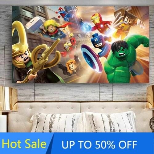 Marvel Avengers Anime Canvas Painting Wall Art Superhero Iron Man Hulk Nursery Posters Prints Picture for Decoration Room Decor