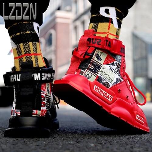 Trendy Shoes Mens Shoes Sports Daddy High Waist High-Top Chaussure Basketball Montante Homme Youth Trend Summer ins Old Shoes