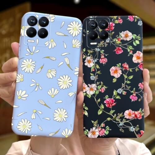 Fashion Flower Phone Case For Realme 8 Cover Silicone TPU Cases For Realme 8 Pro Realme8 4G RMX3085 RMX3081 Funda Cute Bumper