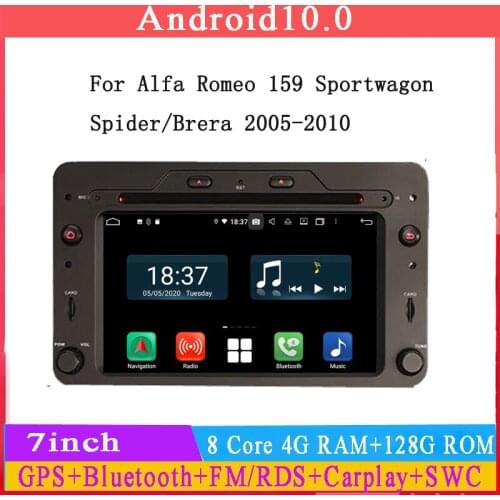 8core android 10 car radio multimedia player for Alfa Romeo 159 Spider Brera Sportwagon car audio gps navi bluetooth carplay