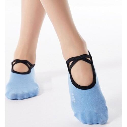 Yoga Socks for Women Ballet Dance Shoes Non-Slip Grips & Straps, Ideal for Pilates, Barefoot, Gym Workout