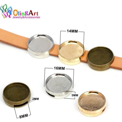 OlingArt 8pcs 14mm Gold /silver plated Round Jewelry interface Charms jewelry findings for DIY Bracelet Making