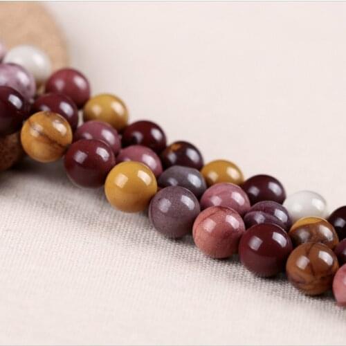 Wholesale 4mm 6mm 8mm 10mm12mm 14mm Natural Stone Mookaite Round Beads Strand Pick Size For Jewelry Making