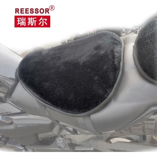REESSOR Sheep Fur Cushion Wool Sponge Motorcycle Seat Cushion Warm Vehicle Winter Soft and Comfortable Thickening Seat Covers