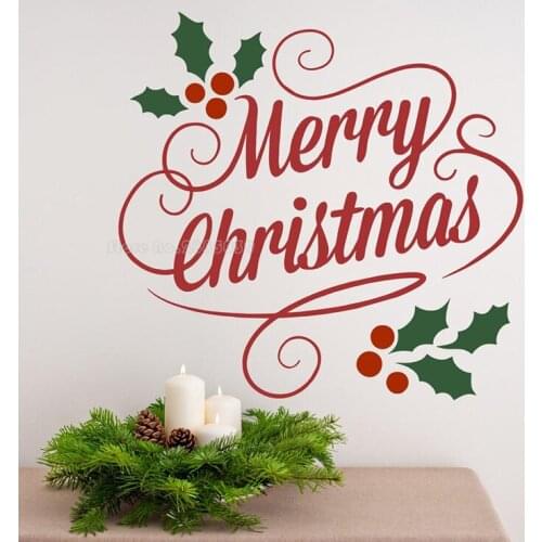 Merry Christmas Wall Stickers Living Room Window Sticker Vinyl Wall Decal Personality Art Home Decoration Mural Wallpaper LL2198