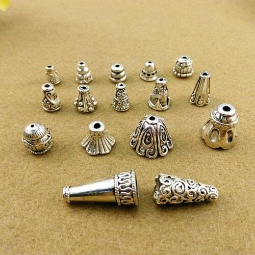 Silver Buddha Tower Head, Bead Cap, Hand Chain, Necklace, Sweater DIY Jewelry Accessory