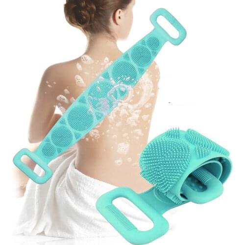 Silicone Back Brushes Bath Towels Rubbing Back Mud Peeling Body Massage Shower Extended Exfoliating Scrubber Skin Clean Brushes