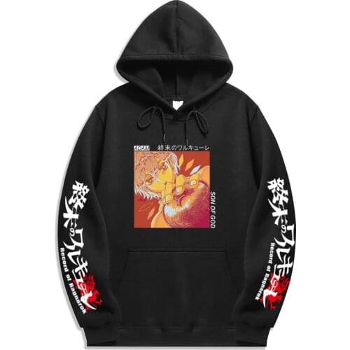 Hot Japanese Anime Record Of Ragnarok Printed Hooded Harajuku Sweatshirt Casual Loose Pullovers Unisex Hoodie