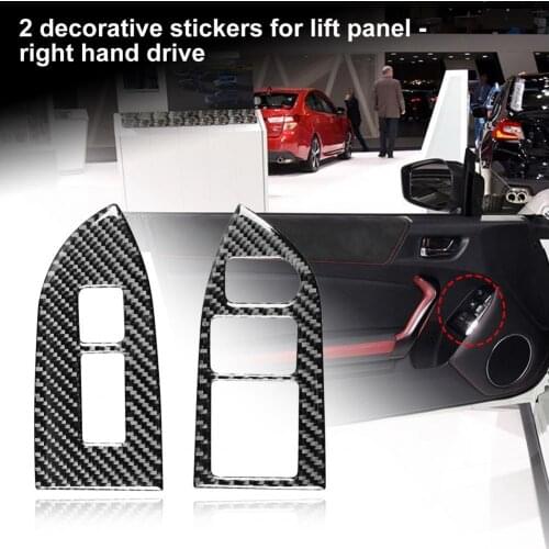 Carbon Fiber 2Pcs Excellent Interior Window Lifter Panel Frame Sticker Anti-corrosive Frame Sticker Anti-scratch