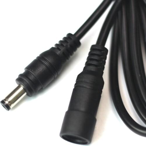 Waterproof DC extension cable wire 2Meters long male to Female connector 5.5*2.1mm Black