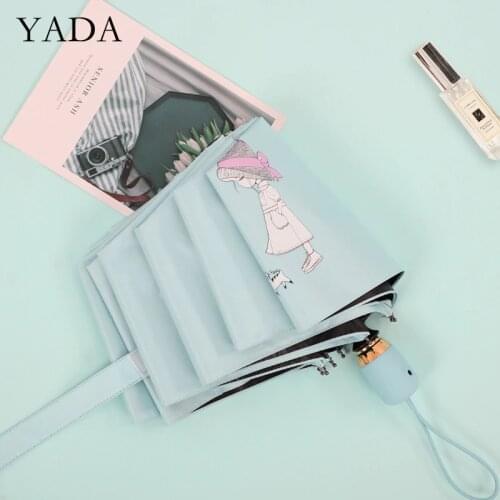 YADA INS New Cartoon Little Girl Pattern Automatic Umbrella Fold Women UV Rainproof Umbrella Parasol Rain Sun Umbrella YD200264