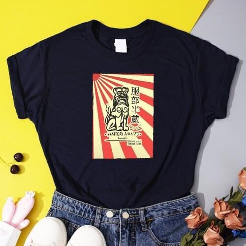 Hanzo Swords Japan Style Women T Shirt 2021 Summer Cotton T-Shirts Harajuku Hipster Tee Tops Hip Hop Fashion Female T Shirts