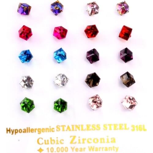 LUXUKISSKIDS Simple Style Cubic Zirconia Stud Earrings For Women Fashion CZ Wedding Jewelry Wholesale